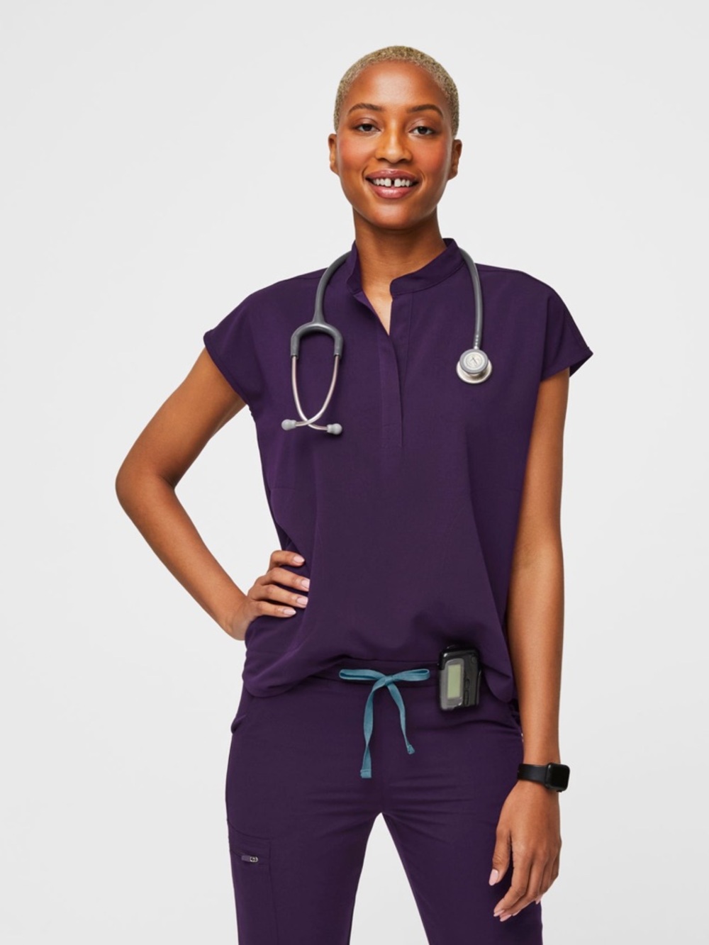 Figs Women's Scrub Set in Purple Jam